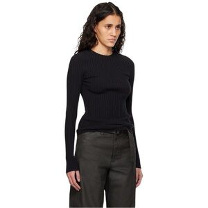 Anine Bing Black Cecily Long Sleeve Top